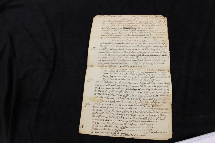 Letter to Paul Norman & Sons with regard to the Brig Ha: Letter to Paul Norman & Sons with regard to the Brig Hannah and Master Joseph Finch and the sale of cargo including James River tobacco, etc. with claims of underpayment, overcharging and bribery of C