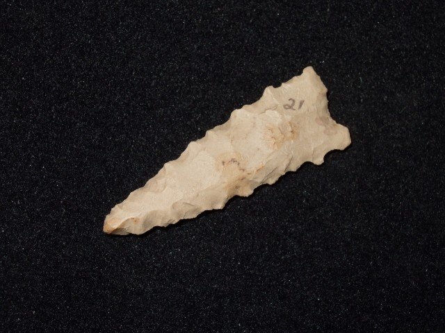 1 3/16" Boyles flint fort Ancient triangle, Fox Field,: 1 3/16" Boyles flint fort Ancient triangle, Fox Field, Mason Co., KY