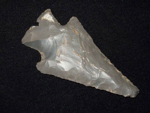 3 3/8" hornstone Hopewell point, Spencer Co., IN: 3 3/8" hornstone Hopewell point, Spencer Co., IN