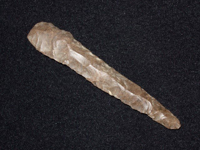 Very fine 3 1/4" Dover flint Little Bear Creek drill: Very fine 3 1/4" Dover flint Little Bear Creek drill