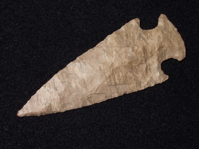 Fine 3 9/16" dover flint Motley point: Fine 3 9/16" dover flint Motley point