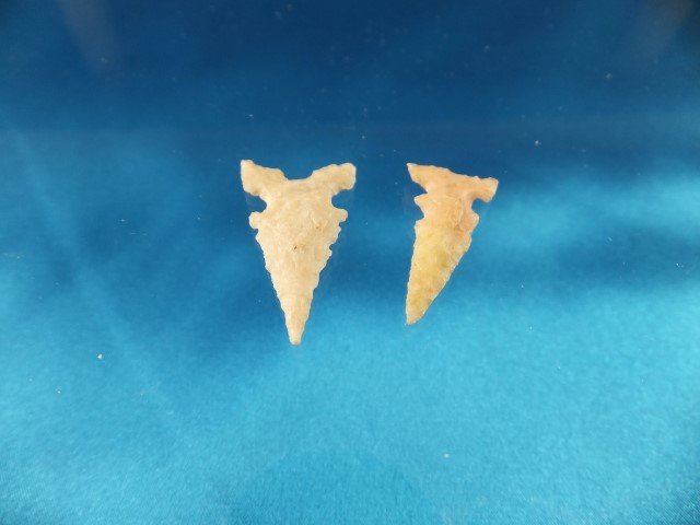 Two (2) Washita-Peno Mississippian bird points, TX, lar: Two (2) Washita-Peno Mississippian bird points, TX, largest is 1 1/8"