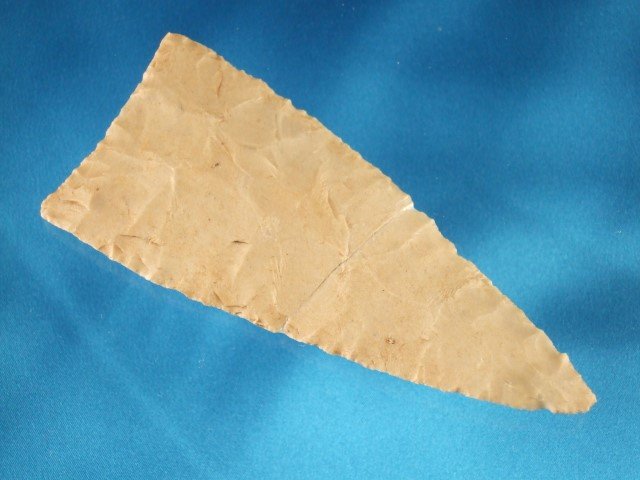 Very fine 5" high-grade flint Kinney knife, TX, has bee: Very fine 5" high-grade flint Kinney knife, TX, has been glued