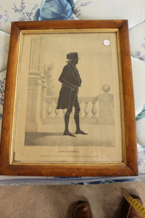 Lithograph of John Marshall by kellogg, 1844. App. 11 : Lithograph of John Marshall by kellogg, 1844. App. 11 3/4" X 15 1/2" in frame, some loss lower left.
