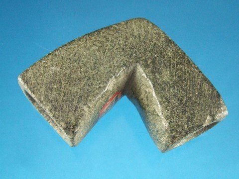 Rare and fine 4 ¾” polished green Steatite equal end: Rare and fine 4 ¾” polished green Steatite equal end Adena Culture elbow pipe, found in Marion County, KY in 1914. Exceptional!