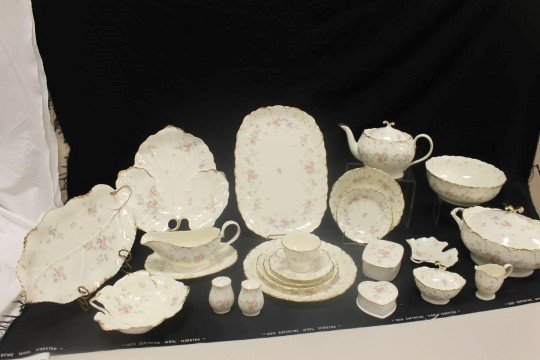 Mikasa "Remembrance" Bone china - B2120. Items marked: Mikasa "Remembrance" Bone china - B2120. Items marked (B) are new in box. (8) soups (B), (8) fruit bowls (B), creamer and covered sugar (B), covered casserole (B), teapot (B), Ginko ash tray (B), smal
