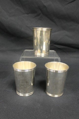 (3) Sterling silver #3759 julep cups, app. 11.645 troy: (3) Sterling silver #3759 julep cups, app. 11.645 troy ounces