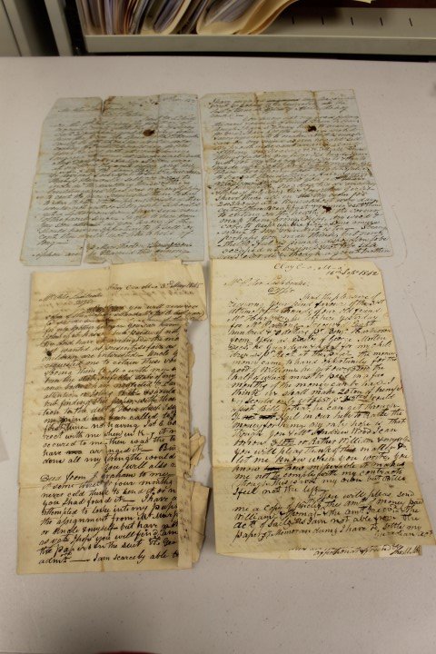 Thom. W. Morton letters to Peter Lashbrooke.: 1852 letter to Peter Lashbrooke from Thom. W. Morton, concerning land for sale or rent, and having plowed "45 or 46 acres for hemp, 8 acres for corn and 75 acres for wheat", and killing hogs to sell b