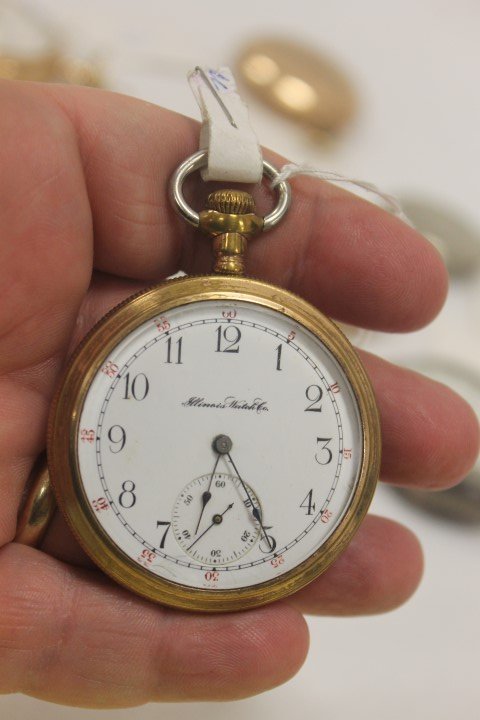 Illinois Watch Co. pocket watch in Alert Warranted 20: Illinois Watch Co. pocket watch in Alert Warranted 20 Years #52093 case, with Illinois Watch co. Safety Pinion works, #1460156, 2"
