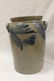 Fine 4 gallon cobalt decorated 2-handle stone jar with