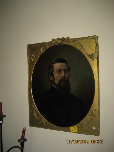 Oil on canvas portrait of a Gentleman with a beard, 21": Oil on canvas portrait of a Gentleman with a beard, 21" X 26"