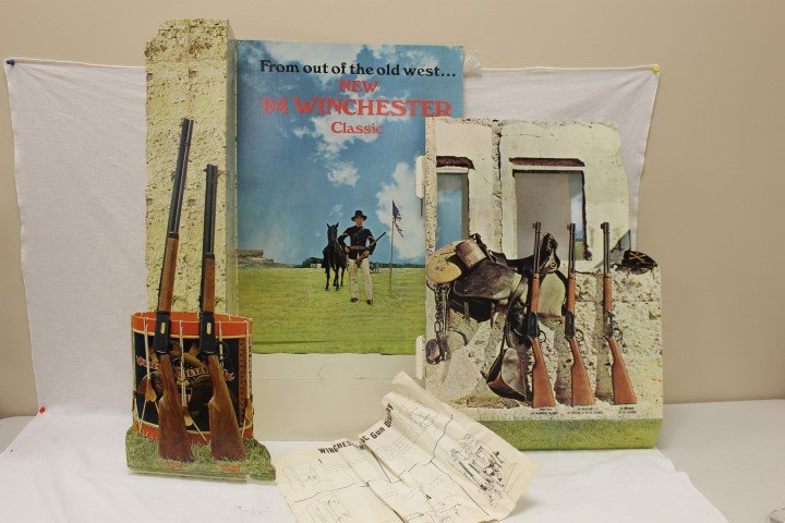 Winchester store display.: Winchester store display. Frome out of the old west New 94 Winchester Classic. New 94 Classic 30-30 Rifle; New 94 Classic 30-30 Carbine; New 94 44 Magnum Caliber; 94 Regular 32 Special & 30-30 Caliber