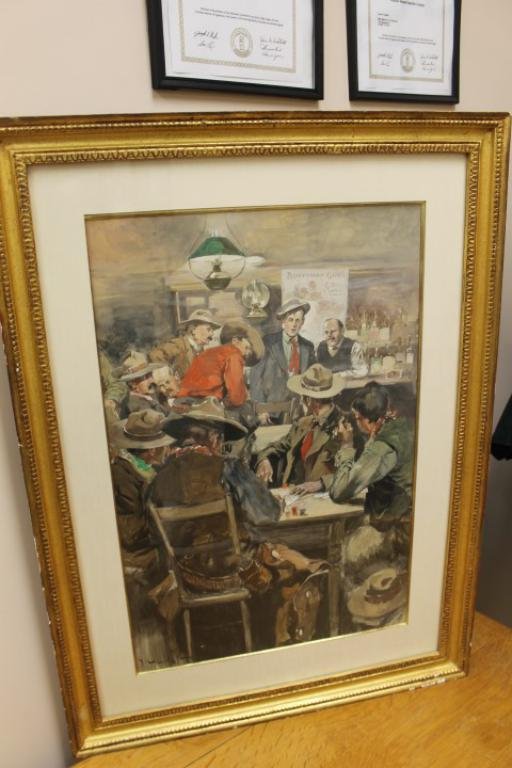 George Hand Wright (1872-1951) watercolor on board (1 of 10)