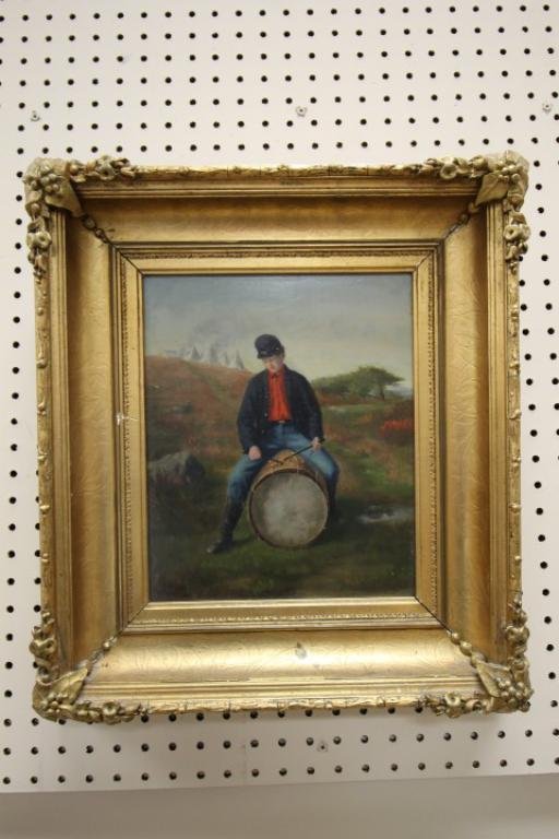 Henry Bacon (1839-1912) oil on board painting of a (1 of 9)