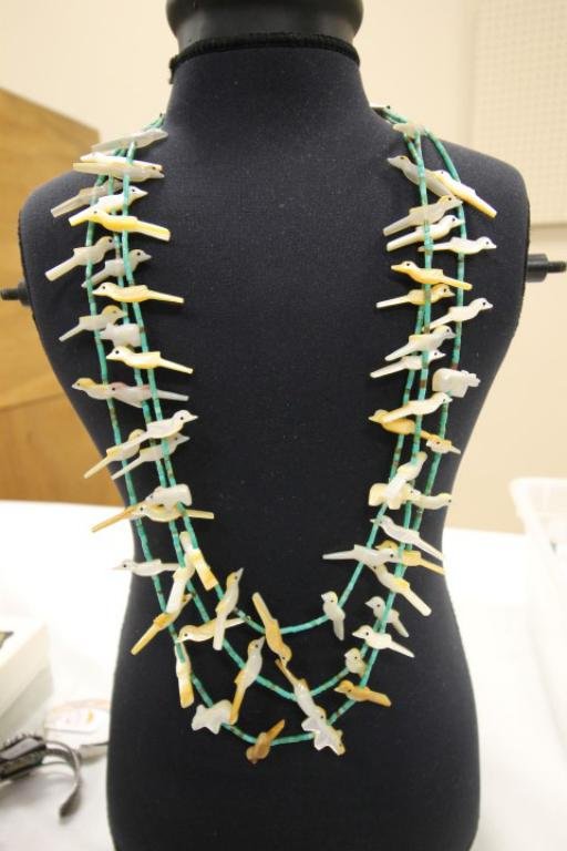 Native American 3-strand turquoise bead and (1 of 1)