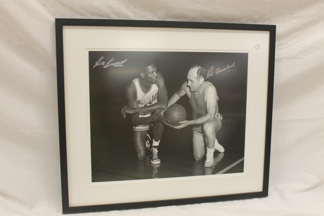 Framed 16" X 20" signed phot of Bill Russell and Red: Framed 16" X 20" signed phot of Bill Russell and Red Auerbach with Timeless Excellence COA acknowledged by William F. Russle and Rich Altman for Hollywood Collectibles.