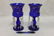 Rare pair of miniature fold ane enamel decorated cobalt