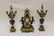 Imperial brass and marble claw foot mantle garniture