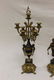 Imperial brass and marble claw foot mantle garniture - 2