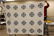 Blue and white 4-fan circle quilt, 68" X 82" with fine