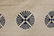 Blue and white 4-fan circle quilt, 68" X 82" with fine - 2