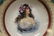 Unmarked portrait pieces with maroon center ring and - 2