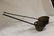 (2) strap handle brass bowl dippers, 17" and 22 1/8"