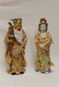 Pair of gold decorated Oriental figures, app. 29 1/2"