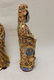 Pair of gold decorated Oriental figures, app. 29 1/2" - 4