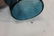 Fine teal swirl chimney with flattened body, app. 10" - 3