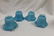 Set of (4) ruffle edge swirl blue cased shades with 2
