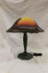 17 1/2" domed reverse painted on glass shade signed "Ba