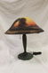 17 1/2" domed reverse painted on glass shade signed "Ba - 2