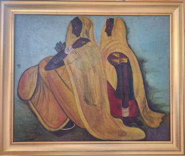 Very Rare acrylic on board  Painting , by prominent indian artist B. Prabha: Very Rare acrylic on board Painting , by prominent indian artist B. Prabhapainting details :artist: B . Prabhamedium : acrylic on boardsubject : unknownSize : 76 cm x 61 cm