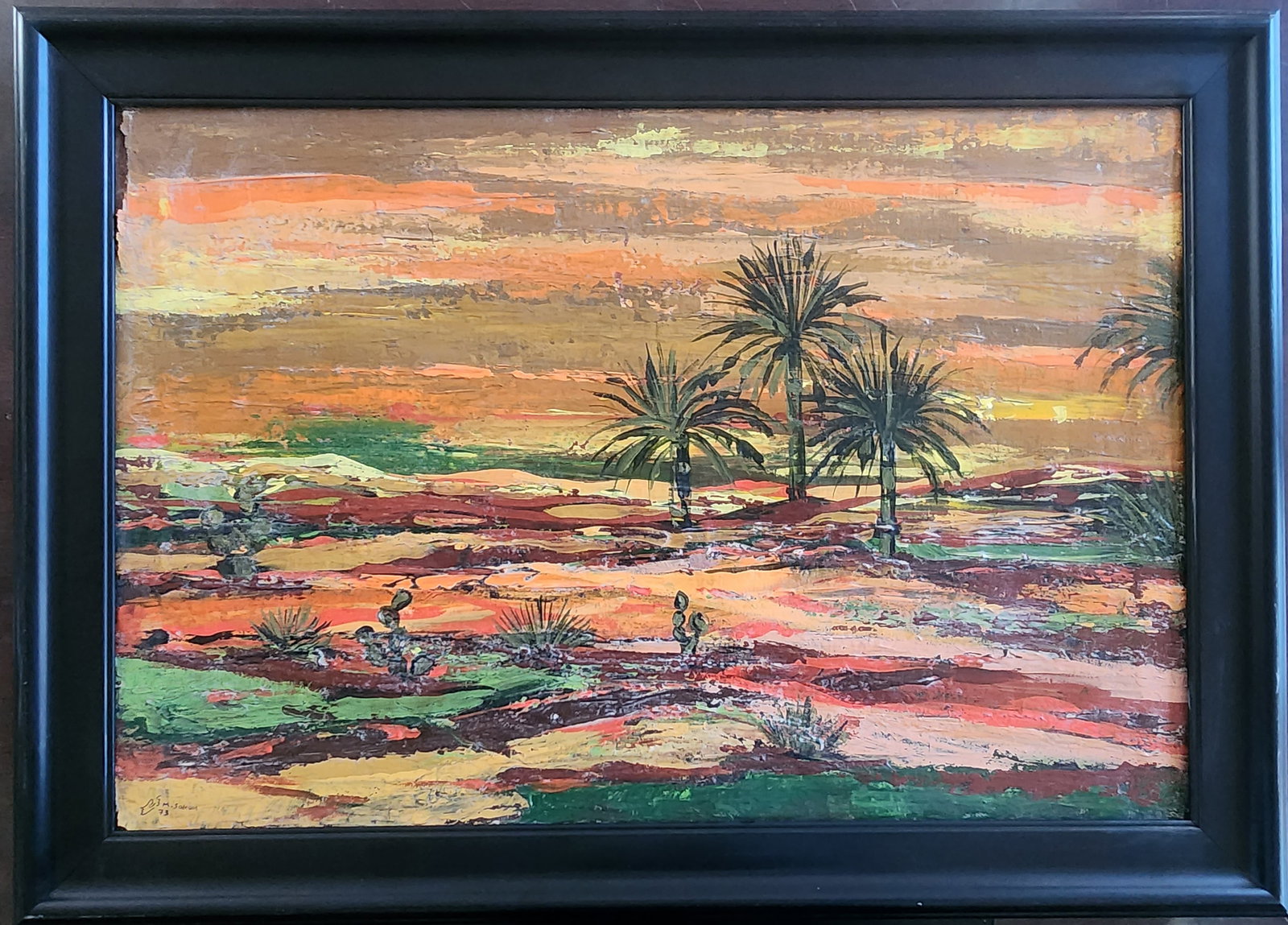 ACRYLIC ON CANVAS PAINTING BY ARTIST MOHAMMED AL SALEEM (1939, MARAT - 1997, PRATO) (1 of 7)