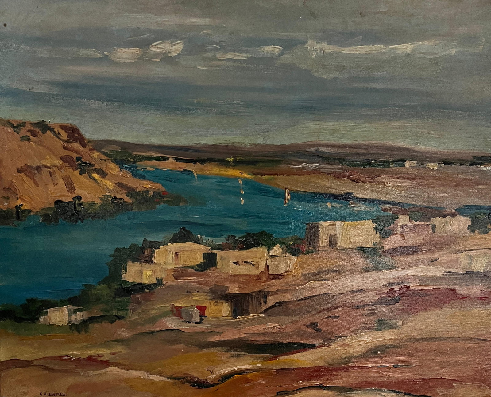 Oil on canvas painting by prominent artist GRORGES HANNA SABBAGH (1 of 6)