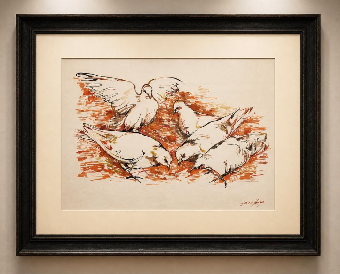 Watercolour on paper Painting by prominent artist jamil Naqsh (1 of 6)