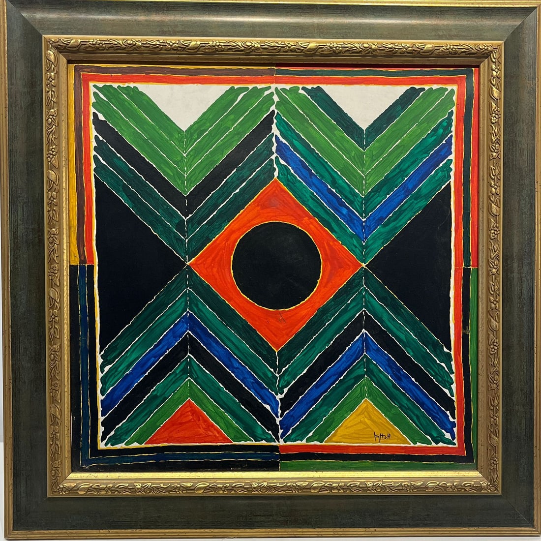 Certified acrylic on canvas Painting By Prominent Artist S H Raza: Certified acrylic on canvas Painting By Prominent Artist S H Raza Signed by the artistMedium : acrylic on canvasSize : 41 cm x 41cm