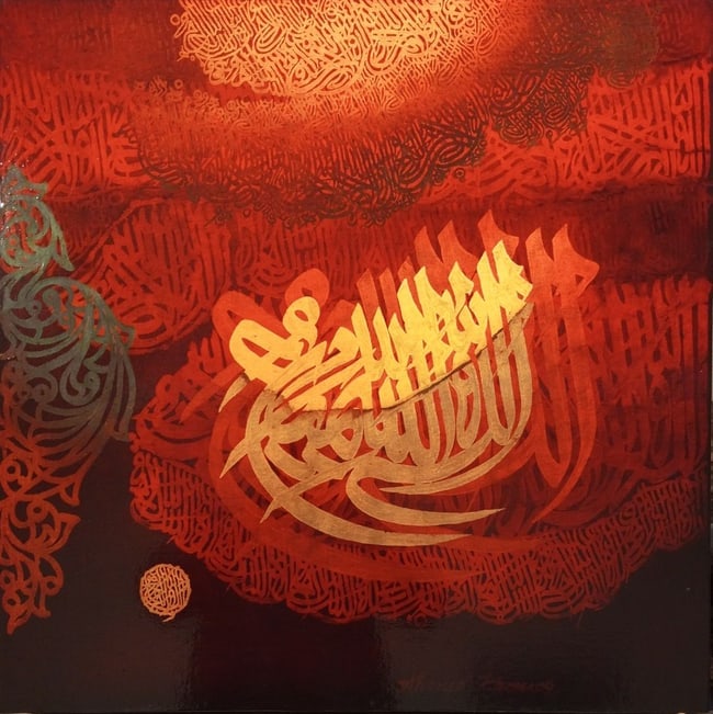Certified Ahmed Khan mixed media on canvas. (1 of 1)
