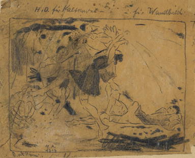 Ackermann, Max: Ackermann, MaxBerlin, 1887 - Unterlengenhardt, 1975Versch., R.2 works: "Musiker und Tänzer II", 1919. "Musiker und Tänzer III", 1919. Pencil on paper. Both monogrammed and dated.Private