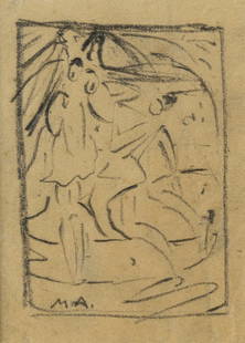 Ackermann, Max: Ackermann, MaxBerlin, 1887 - Unterlengenhardt, 19757 x 5 cm, R."Tänzer I", 1919. Pencil on paper. Monogrammed and dated.Private collection, Baden-Württemberg.Ackermann, MaxBerlin, 1887 -