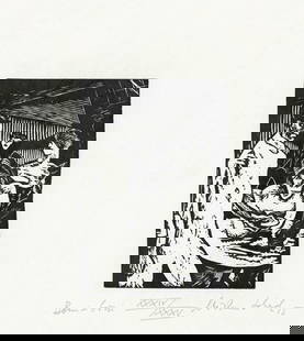 Schad, Christian: Schad, ChristianMiesbach, 1897 - Stuttgart, 1982Versch., R.2 works: "Boui - Boui", 1915; "Eifersucht", 1917. Woodcut on paper. Both signed, dated and numbered.Private property, Bayern.Schad,