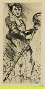 Corinth, Lovis: Corinth, LovisTapiau, 1858 - Zandvoort, 192525,5 x 112,5 cm, R."St. Georg", 1916. Etching on wove paper. Signed. Edition: 30 copies.Schwarz, 280.Private collection, Baden-Württemberg.Corinth,