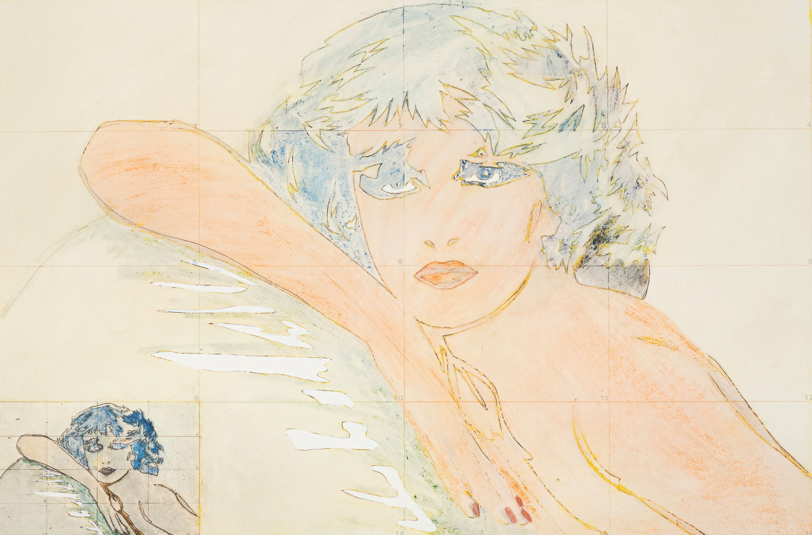 Berges, Werner: Berges, WernerCloppenburg, 1941 - Schallstadt, 2017Blattgröße: 48,5 x 65 cm, o. R.Woman with head, 1977. Silkscreen print on strong paper. Signed, dated and numbered 196/200.Collection, Nord