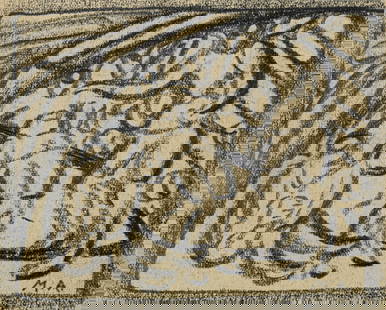 Ackermann, Max: Ackermann, MaxBerlin, 1887 - Unterlengenhardt, 19758,5 x 10,5 cm, R."Musiker und Tänzer II", 1919. Pencil on paper. Monogrammed and dated.Private collection, Baden-Württemberg.Ackermann,