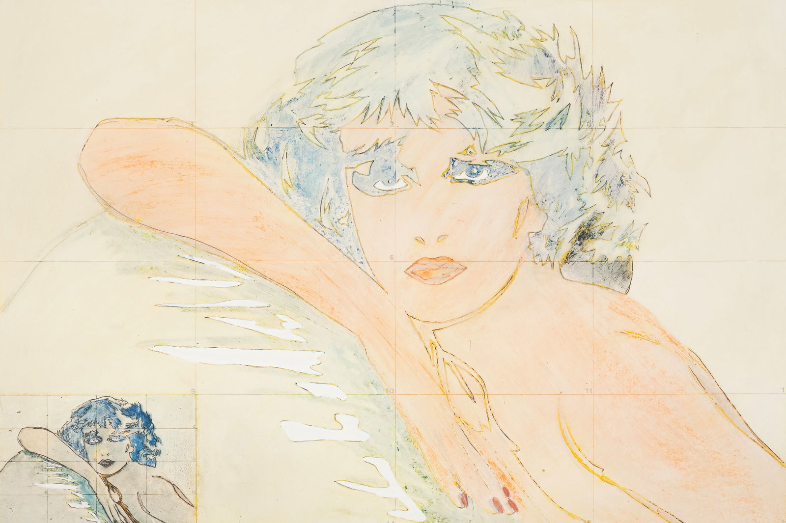 Berges, Werner: Berges, WernerCloppenburg, 1941 - Schallstadt, 2017Blattgröße: 48,5 x 65 cm, o. R.Woman with head, 1977. Silkscreen print on strong paper. Signed, dated and numbered 197/200.Collection, Nord