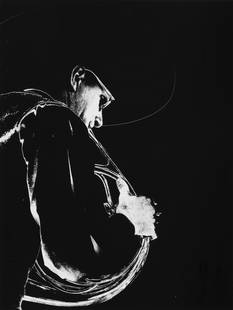 Steinert, Otto: Steinert, OttoSaarbr&#252;cken, 1915 - Essen, 197838,8 x 29 cm, o. R.Horn player (solarisation). Silver gelatin print on photographic paper. Stamped "Otto Steinert" on the reverse.Private collection,