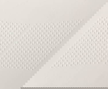 Uecker, Günther: Uecker, G&#252;ntherWendorf/Mecklenburg, 1930 - D&#252;sseldorf, 2025Blattgr&#246;&#223;e: 45 x 54 cm; 18 x 32,5 cm, o. R."Symmetrische Struktur", c. 1972. Embossing on wove paper.Sammlung, Nordrhein-