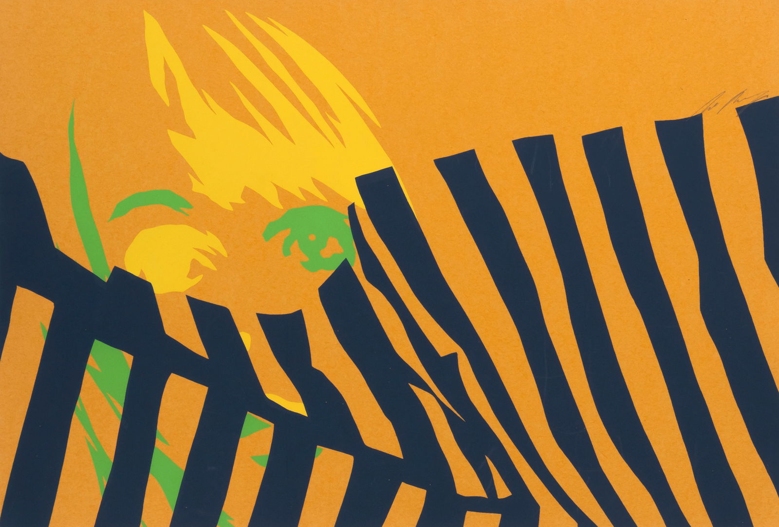 Berges, Werner: Berges, WernerCloppenburg, 1941 - Schallstadt, 2017ca. 20,5 x 30,5 cm, o. R.2 works: Untitled, 1969. Silkscreen print on light cardboard. Both signed.Collection, Nordrhein-Westfalen.Berges, WernerClop