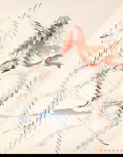 Dalí, Salvador: Dal&#237;, SalvadorFigueras, 1904 - Cadaques, 1989Blattgr&#246;&#223;e: 75,8 x 54 cm; 63,5 x 49,5 cm, o. R."Chevalier L&#233;onardesque", 1975. Etching with lithograph on wove paper from "Hommage &#22